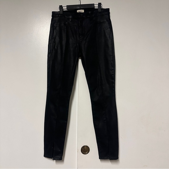 L'agence Jyothi high rise split ankle hem jeans in noir black coated size 31 - Picture 2 of 10